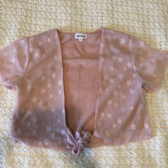 Superdown Blush Star Tie Crop Top - Picture 3 of 4